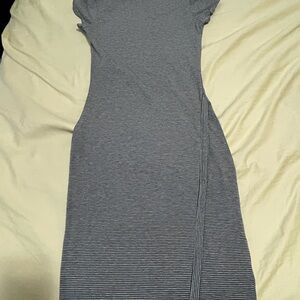 Cotton On Black and White Striped Midi Dress